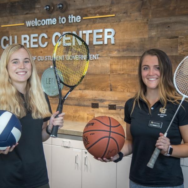 student employees working at the Rec