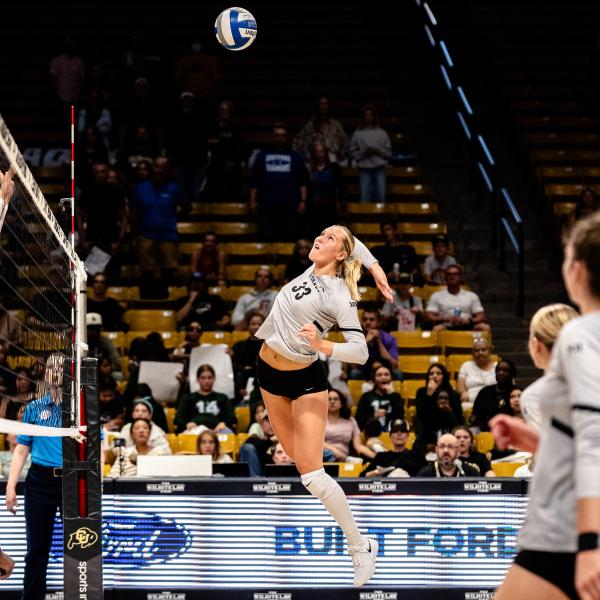 CU volleyball player in action