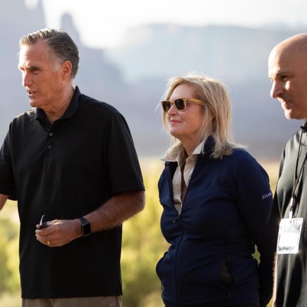 Waleed Abdalati, far right, stands alongside senators Michael Bennet and Mitt Romney, along with Ann Romney (Photo via Sen. Mitt Romney's office)