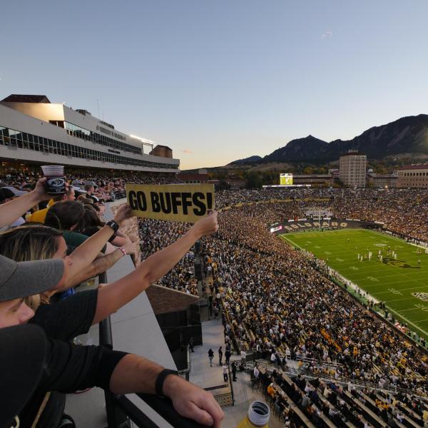Folsom Field filled with fans.
