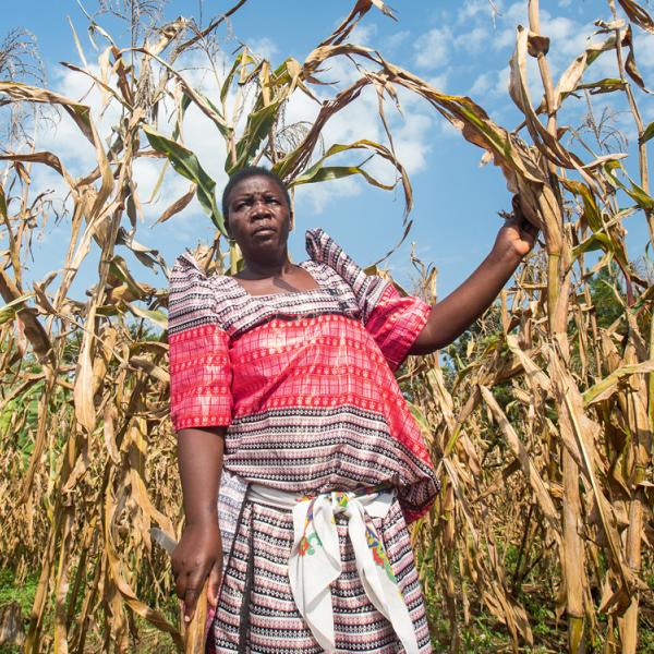 Summit panelist Constance Okollet near her home Asinget village in Uganda