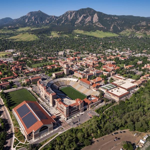 2018 Aerials over CU Boulder and surrounding Boulder area. (Photo by Glenn Asakawa/University of Colorado)