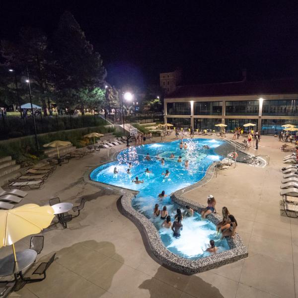 Buff Pool at night