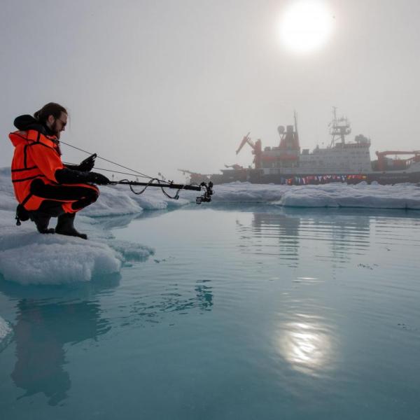 A researcher at the MoSAIC study site (Photo by Lianna Nixon)