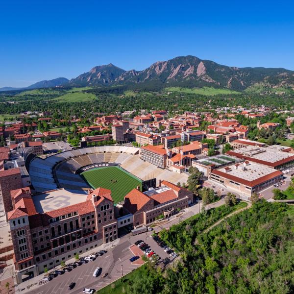 aerial view of Folsom Field