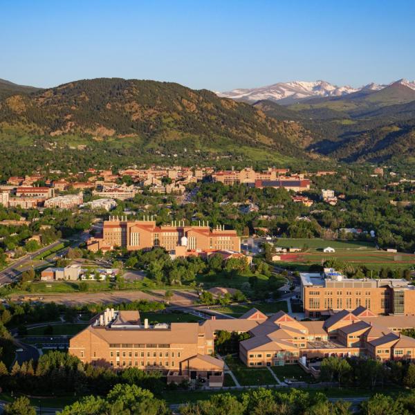 Aerial photo of CU Boulder