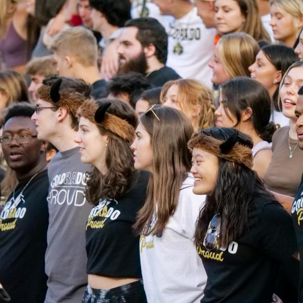 First year students attend 2021 Kickoff and Spirit Night at Folsom Field on Aug. 20, 2021. (Photo by Glenn Asakawa/University of Colorado)