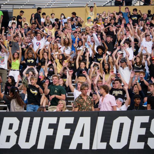Fans cheer on the Buffs