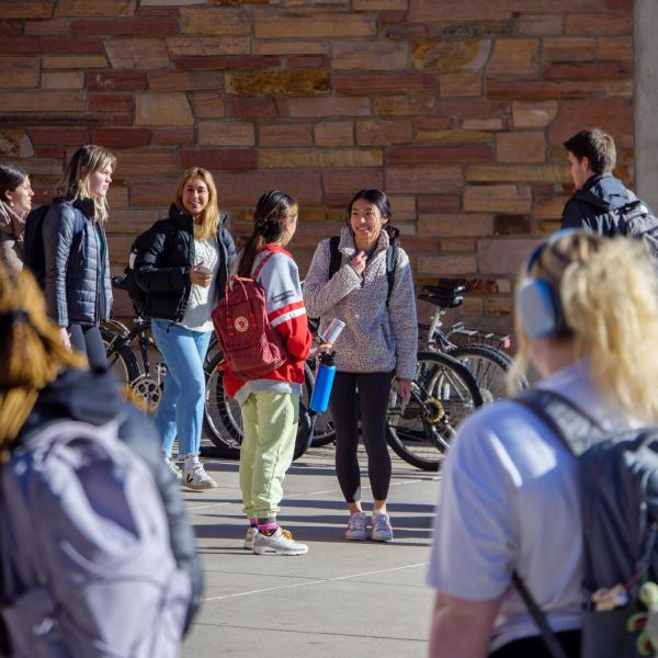 Students walking on campus