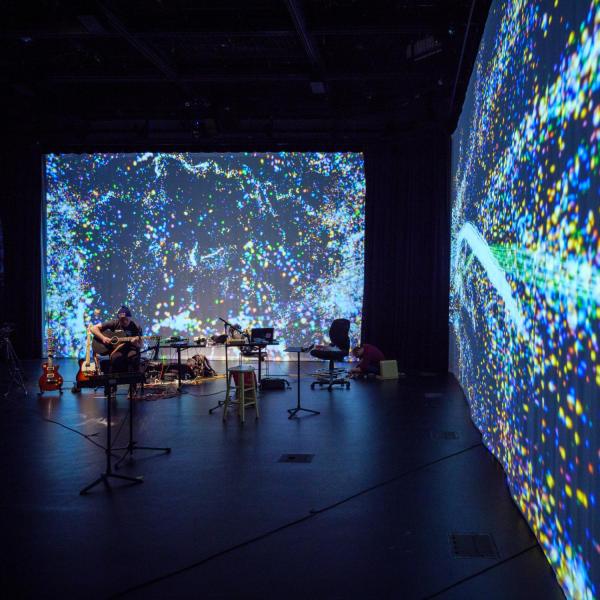 Students perform in the immersive B2 Center for Media, Arts & Performance