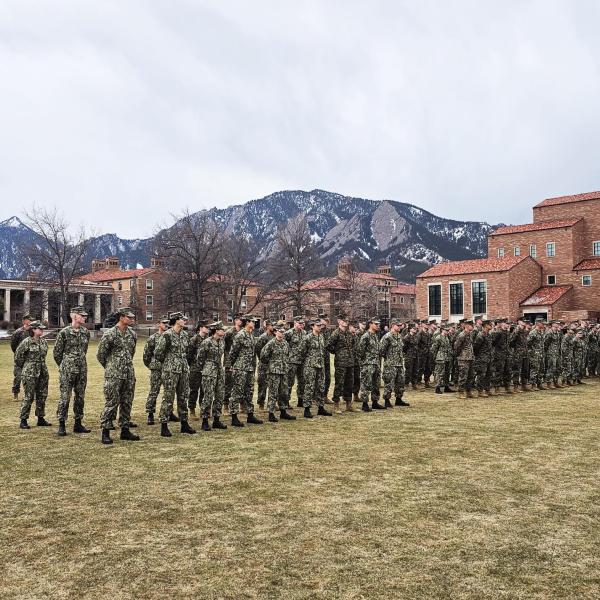 Military units from across the US competing in the Colorado Meet on campus