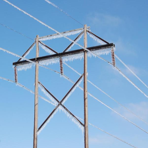 Icy power lines