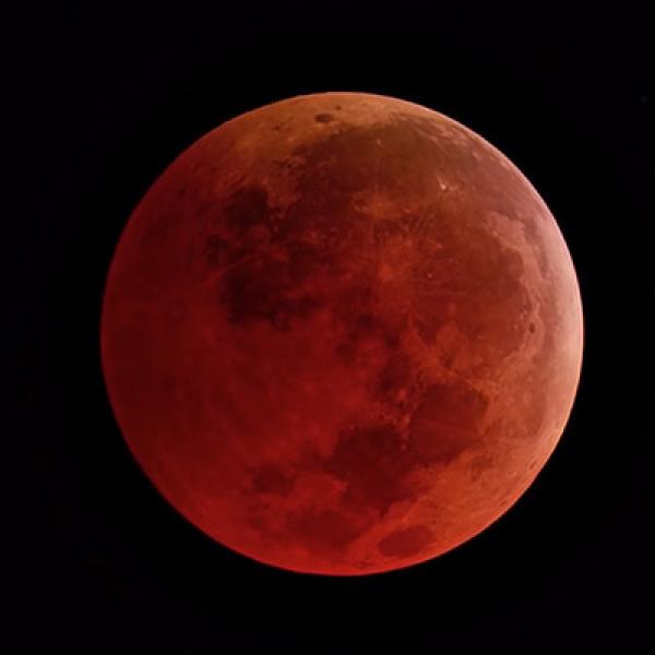 Red moon during an eclipse