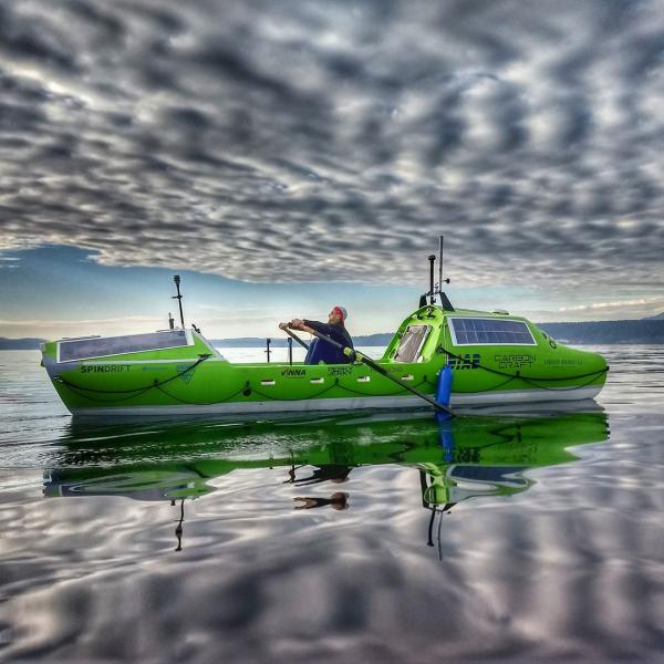 Rower on the ocean