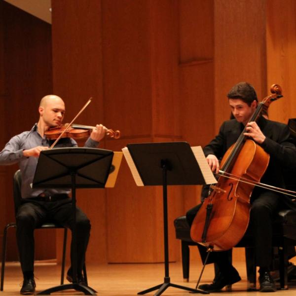Students performing on stage