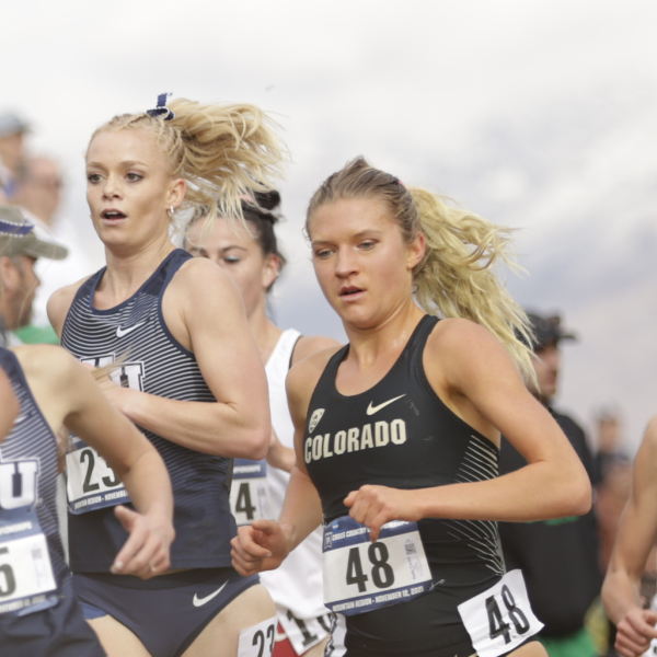 Emily Covert and other female athletes running