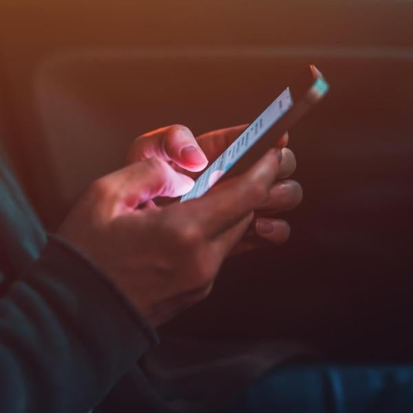 person checking phone