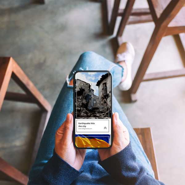 Person scrolling on phone
