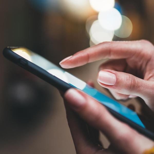 Person checking phone