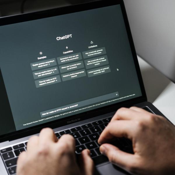 person using ChatGPT