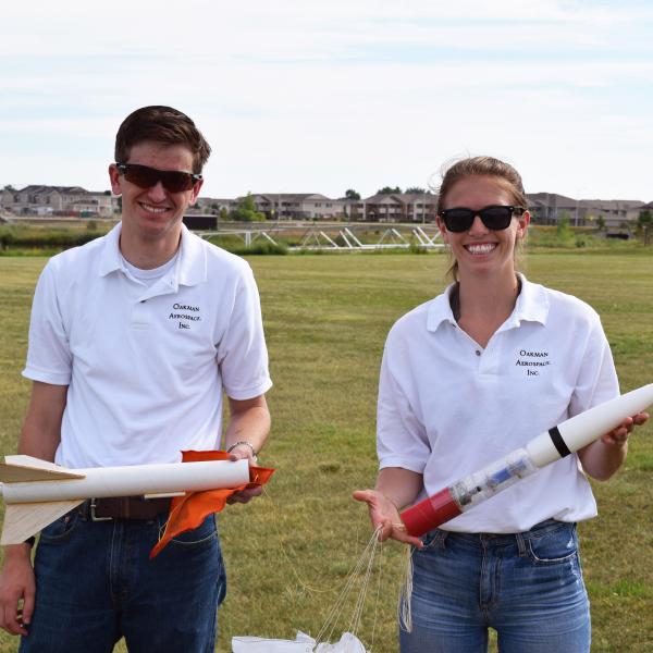 CU Boulder aerospace students Lucas Droste and Jaquelyn Romano
