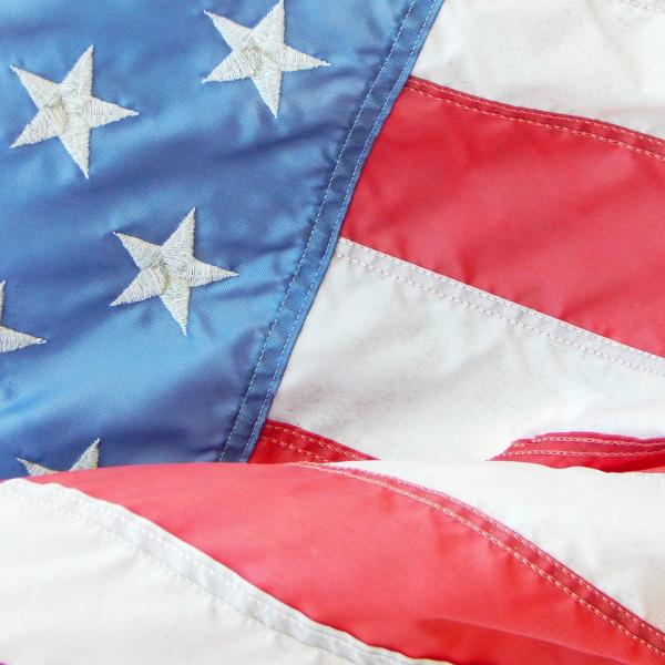 A close-up image of part of the American flag.