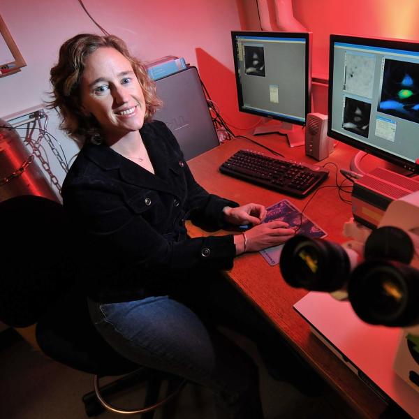 Amy Palmer researching in the lab