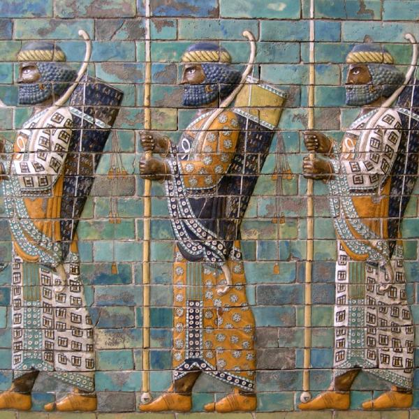 Glazed brick wall featuring Achaemenid archers