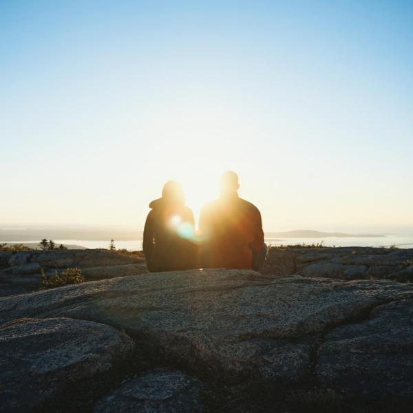 People on a rock