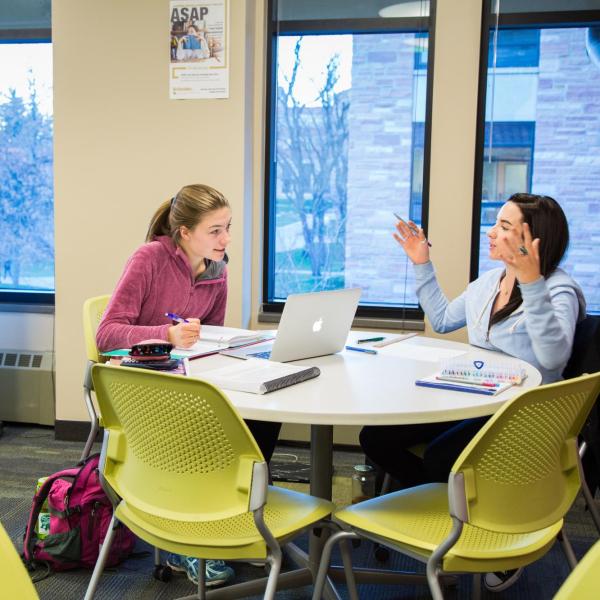 Student tutoring another student as part of the ASAP Tutoring program