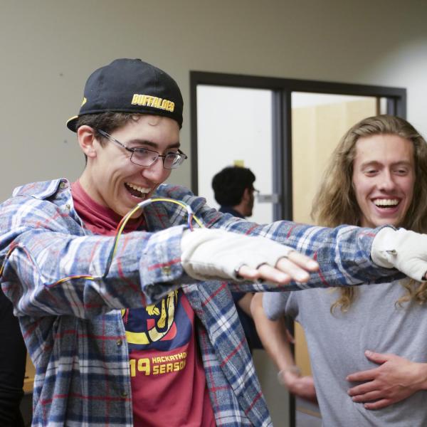 Students enjoying the ATLAS Expo in 2019
