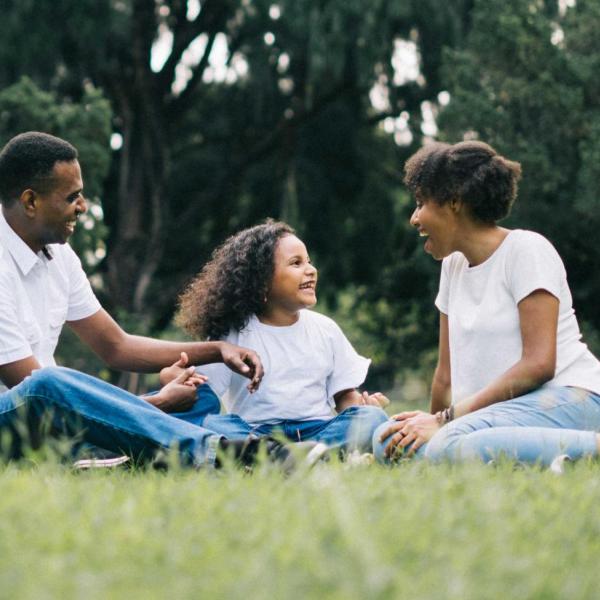Family in a park