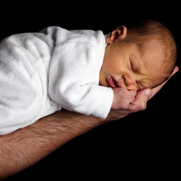 An infant rests