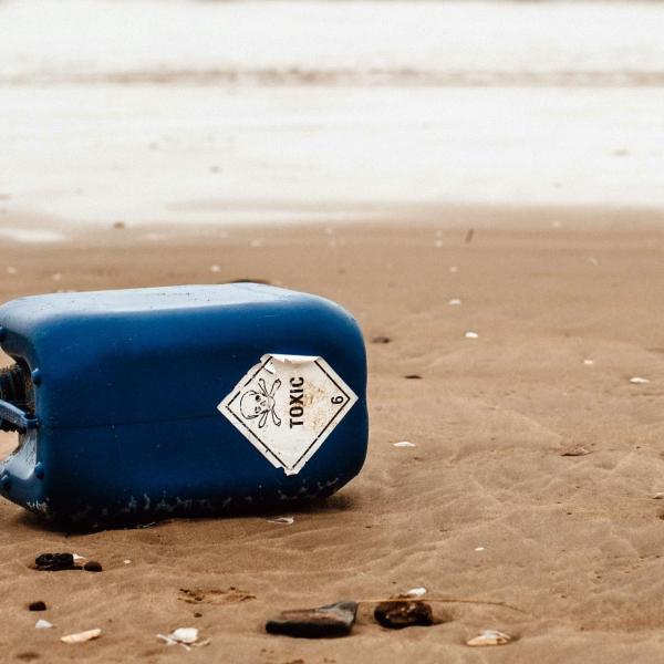 Litter on beach