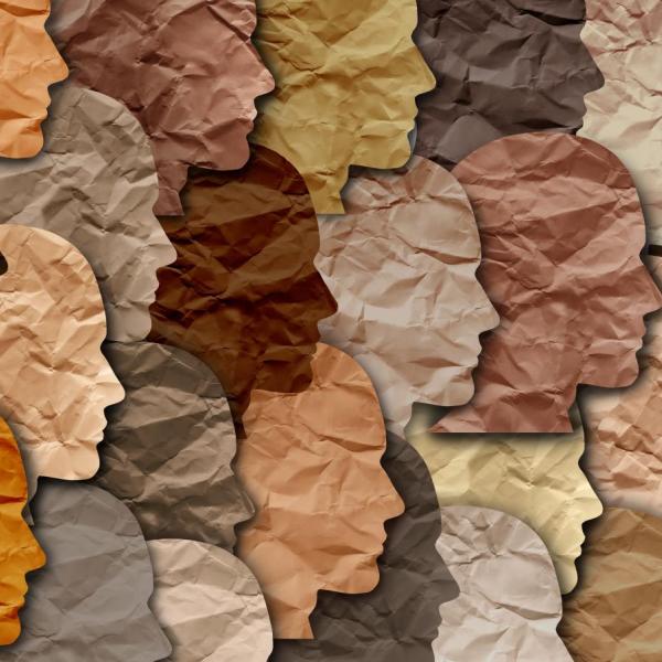 Paper cutouts of people of color