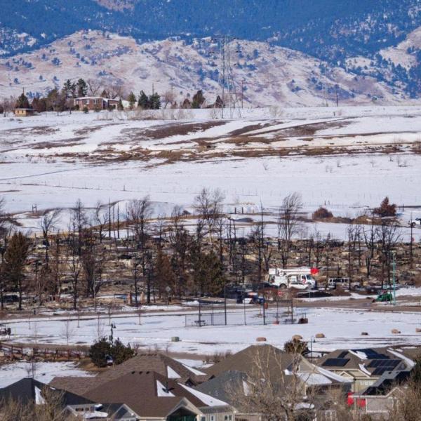 aftermath of Marshall Fire in Boulder area