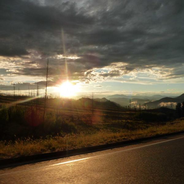 Boulder sunset