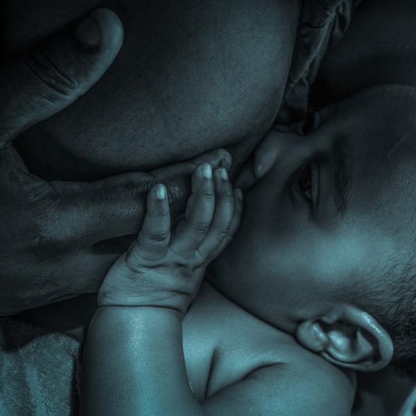 A baby breastfeeding