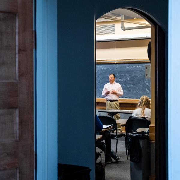 Professor teaching a class