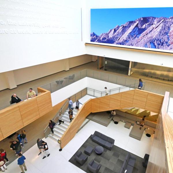 People inside the CASE building