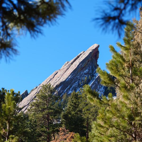 The peak of one of the Flatirons