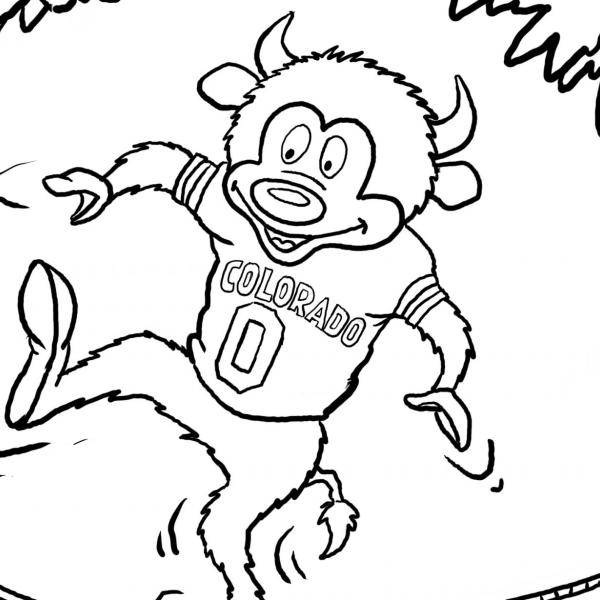Drew Litton's illustration of Chip balancing on a rope in the Norlin Quad