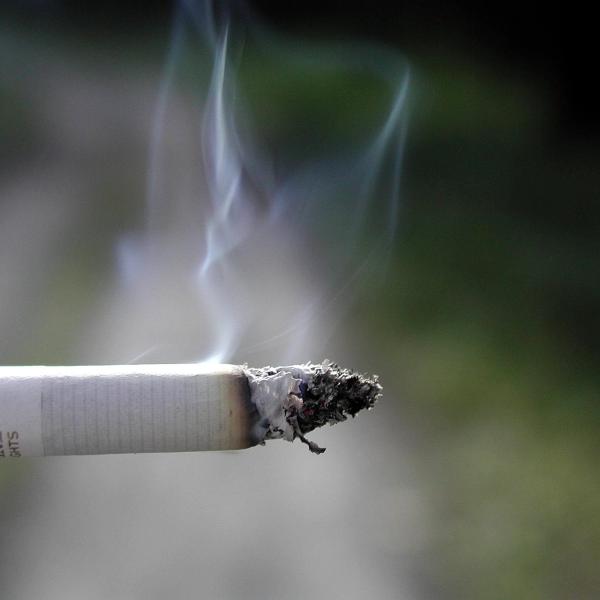 A lit cigarette