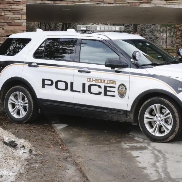 A CU Police Department vehicle on CU Boulder's campus.