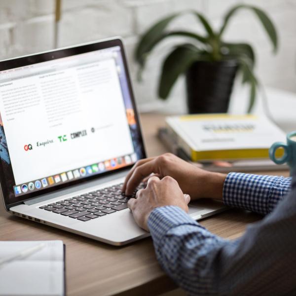 person working on computer