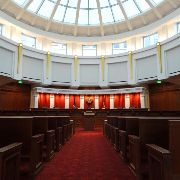 Interior of empty Colorado Supreme Court