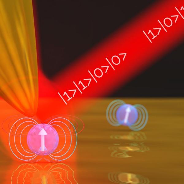 Artist's impression of quantum cooled particles