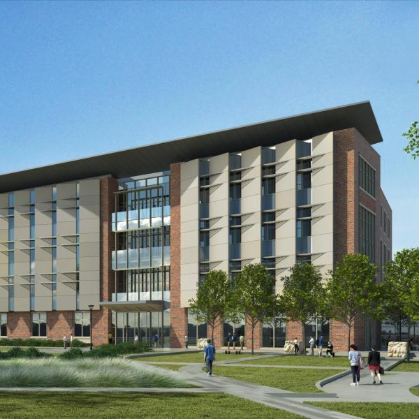 Rendering of new aerospace engineering building on East Campus