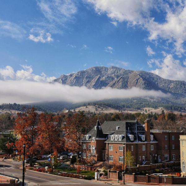 Clouds hover over Boulder
