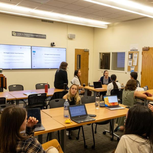 students in a library